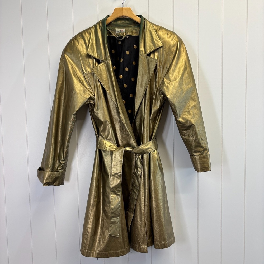 Vintage Count Romi Emo Gothic All-Weather Traveler Coat Size 6 Gold Costume Chic